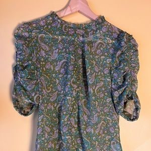 veronica beard paisley silk blouse - size 0
